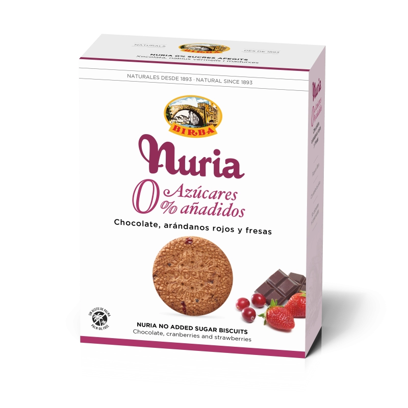 Asortiment De Biscuiti Fara Zahar Cu Fructe si Ciocolata Nuria 270G 0